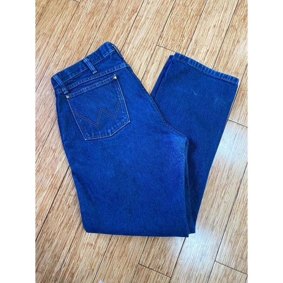 VTG Wrangler Blue Jeans Regular Fit Mens Size 36 x 30 Med Wash USA - Picture 6 of 9